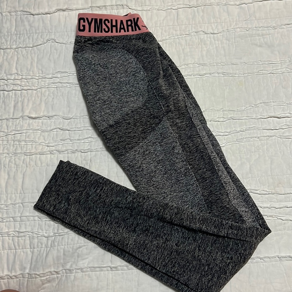 Gymshark Flex leggings grey with pink waistband